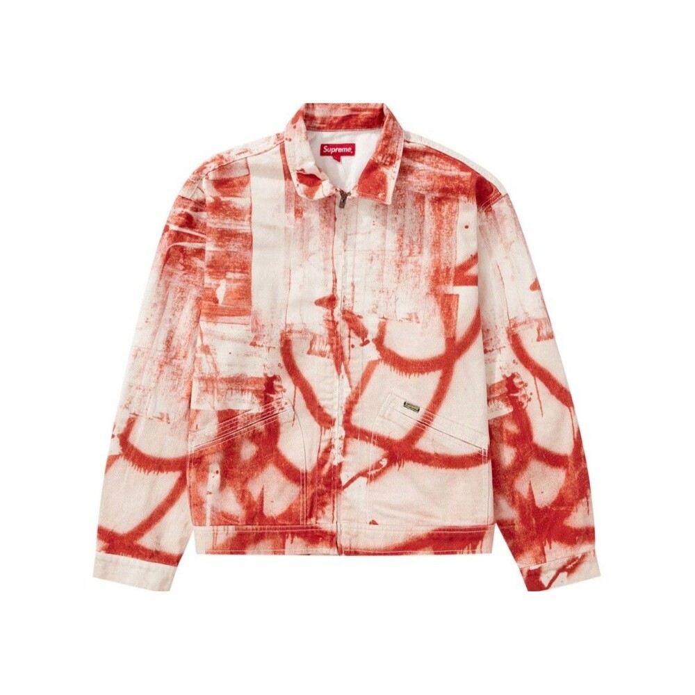 Christopher Wool x Supreme Denim Work Jacket Red Men’s Medium Authentic NEW